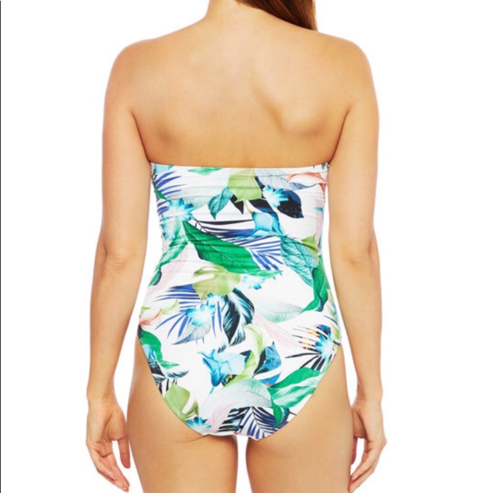 NEW La Blanca Women’s One Piece Swimsuit -white/green - Picture 11 of 12